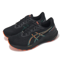 【asics 亞瑟士】慢跑鞋 GT-1000 13 GTX 男鞋 黑 綠橘 防水 支撐 回彈 運動鞋 亞瑟士(1011B857002)