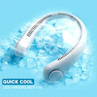 Hanging Neck Fan 3 Speed Wind Force Hanging Neck Fan Usb Rechargeable Air Cooler Bladeless Mute Neckband Fans For Outdoor Sport