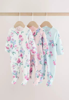 NEXT Two Way Zip Baby Sleepsuit 3 Pack
