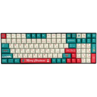 130 Keys Christmas Keycaps for Mechanical Keyboard PBT Dye Sub Japanese Cherry Height Red Green GK61 Anne Pro 2 Varmilo Game PC