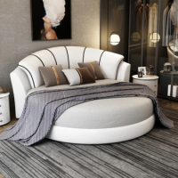 King Size Double Bed Elegant European Adults Round Queen Bed Loft Comferter Cama De Casal Bedroom Furniture Luxury