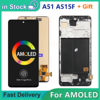 6.5'' For AMOLED For Samsung A51 SM-A515FN/DS A515 LCD Display Touch Screen Digitizer With Frame For Samsung A51 lcd