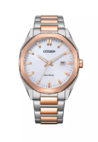 Citizen 西鐵城光動能白色錶盤兩色不鏽鋼錶帶男錶 BM7606-84A