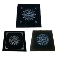 652D 50x50cm Art Tarot Pagan Altar Cloth Flannel Tablecloth Divination Cards Square Tapestry Decor Table Cover