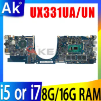 UX331UA Mainboard For ASUS UX331UN UX331UAL UX331U UX331 Laptop Motherboard with I3 I5 I7 7th or 8th Gen CPU 8GB 16GB RAM