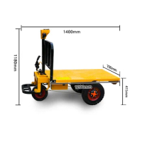 CE 70cm wide Garden tool cart battery operated 800 to 900 kg electric flat platform trolley