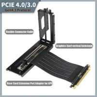 Riser Black PCI-E 4.0 3.0 Riser Cable ATX Graphics Card PCI Express 16x Extender GPU Riser Cable Gen3/4 Vertical GPU Holder Base