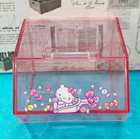【震撼精品百貨】Hello Kitty 凱蒂貓 三麗鷗 KITTY 掀蓋式透明置物盒-粉#00880 震撼日式精品百貨