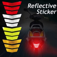 Motorcycle Stickers Reflective Warning Trapezoidal Arrow Tail Fender Warning Night Driving Safety Mark Sticker Motorcycle Decal