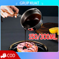 Panci Susu Mini Stainless Aluminium Tebal Gagang Kayu, Pemanas Minyak Kopi untuk Saos Telur Sup