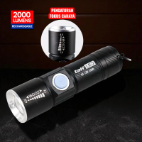 Senter LED Mini Zoom Flashlight Rechargeable Q5 2000 Lumens