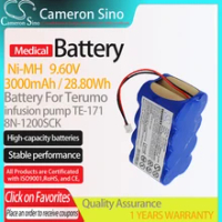 CameronSino Battery for Terumo infusion pump TE-171 fits Terumo 8N-1200SCK Medical Replacement battery 3000mAh/28.80Wh 9.60V