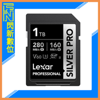 接單進貨~Lexar 雷克沙 Silver Pro SDXC 1T/1TB 1066X UHS-II V60 U3 記憶卡(讀280MB/s，寫160MB/S)公司貨
