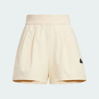 【adidas 愛迪達】短褲 女款 運動褲 TECH WV SHORTS 米白 IM8829