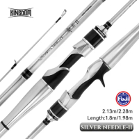 Kingdom SILVER NEEDLE Fishing Rod Ultralight Fast Spinning Rod 2 Sections UL L ML M MH Fuji Ring Carbon Fiber Casting Travel Rod