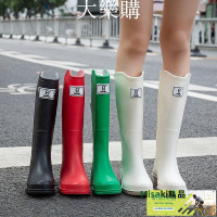 【現貨】雨鞋 雨靴 防滑雨鞋 防水鞋 高筒雨靴女 防水防滑水靴 耐磨外穿膠鞋 廚房工作套筒鞋-Misaki精品