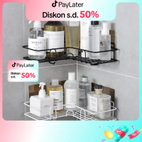【COD】Rak Sudut Kamar Mandi Tempel Dinding Keramik Rak Dapur Besi Serbaguna Rak Sabun Kamar Mandi