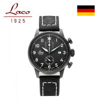 【Laco 朗坤】861975 德國工藝 LAUSANNE 飛行員手錶特別模型洛桑軍錶(石英錶42mm)