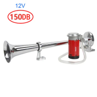 Universal 17inch 150DB Loud Car Air Horn 12V 680 Hertz Single Trumpet Compressor Bocina for Trucks Cars Automobiles Boat Speaker