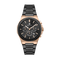 【Bentley 賓利】URBAN ELEGANT天穹系列 BL-12-41 玫黑 質感三眼男錶(附信封卷包收納袋+磁吸錶盒/說明書)