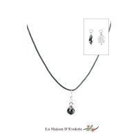 La Maison D'Evolette - Moriaty Future Necklace with Black Onyx Gemstone. Fashion Necklace (set 3 Pen