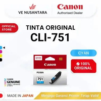 100% ORIGINAL Tinta Canon CLI 751 Cyan - Printer iP8770 iX6770 iX6870 - CLI751C CLI751 CYAN