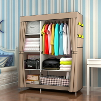 衣櫃簡易佈藝鋼架組裝加固佈衣櫃收納塑料支架雙人佈櫃子無紡佈櫃