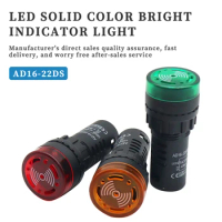 1pc AD16-22SM 12V24V220V 22mm 16mm Flash Signal Light Red LED Active Buzzer Beep Alarm Indicator Red Green Yellow AD16-16SM Lamp