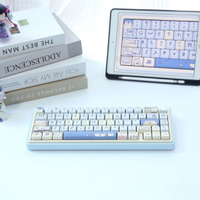 鍵盤 三模鋁坨坨拼色奶綠 奶粉奶藍機械鍵盤鋁合金套件CNC支持VIA