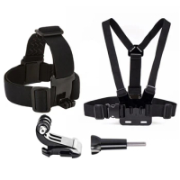 Chest Head Belt Strap Mount For Gopro Hero 9 10 11 accessories Set SJCAM Action sport Camera Go pro J Mount Head Harness Strap
