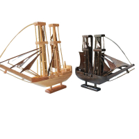 Mainan Miniatur Kapal Phinisi Bahan Kayu,Miniatur Kapal Layar Kayu Unik,Dekorasi Vintage Handmade Ha