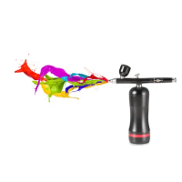 Airbrush Kit With Compressor Auto Start Stop Portable Electric Mini Replace Battery Air Brush Pump Spary Print Gun