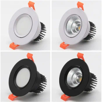 Dimmable 4 types round Recessed LED Downlights 5w7w9w12w15w COB LED CeilingLamp Spot Lights AC110-220V LED Lamp Indoor Lighting