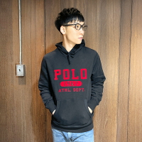 美國百分百【全新真品】Ralph Lauren 帽T RL 連帽長袖T恤 上衣 POLO 男 LOGO 黑色 AS47