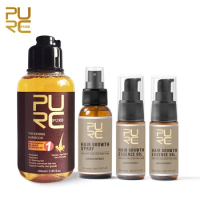 PURC Fast Growth Hair Essence Oil Prevent Hair Loss Treatment and Growth Hair Spray and Thicken Hair Shampoo Set