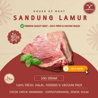Daging Sapi Segar Sandung Lamur Brisket Fresh 500 Gram Utuh