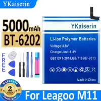 YKaiserin Battery BT-6202 BT6202 5000mAh For LEAGOO M 11 M11 BT 6202 Bateria + Free Tools