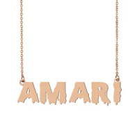 Amari Cool Bloody Art Name Necklace for Halloween and Santa's Day Jewelry Gift for Kids Boys Girls