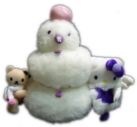 【震撼精品百貨】Hello Kitty 凱蒂貓 絨毛娃娃玩偶置物盒 雪人#56166  震撼日式精品百貨
