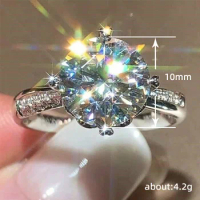 2024 New Shiny Mosang Zircon Ring for Women's Engagement Party, Brilliant and High End Personalized Fashion Style Jewelry