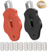 2 Pack Bread Lame for Dough Extractable & Magnetic Bread Lame Tool with 5PCS Blades for Artisan Brea