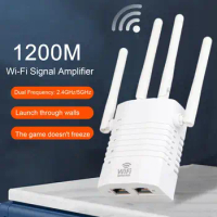 2.4GHz/5GHz Practical WiFi Extender Wireless Repeater High Gain Antenna WiFi Signal Booster Anti-interference for Office