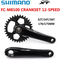SHIMANO DEROE XT M8100 12S MTB Crankset Mountain Bike 1x 12 Speed 32T 34T 36T 170MM 175MM Original Shimano