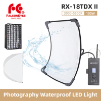 Falcon Eyes RX-18TDX II 100W Photography Waterproof LED Flex Light Bi-color 3000K-5600K with RX-18SBHC for Video Camera