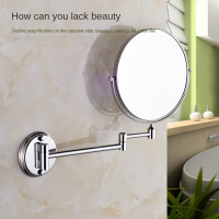 Bilik mandi Vanity Mirror Folding Ho bilik mandi cermin ditarik balik Wall-mounted Double-sided pembesar kecantikan cermin Wall Hanging