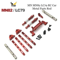 MN MN82 LC79 RC Car Parts Shock Absorber Metal Red Drive Shaft Axle Gear Steering Gear Wheel MN82 LC79 Modification Parts