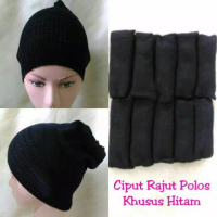 CIPUT INNER RAJUT HITAM POLOS / KUPLUK DALEMAN JILBAB