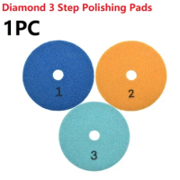 1pc 4'' Polishing Pad Dry/wet Diamond 3 Step Grinding Wheel 1/2/3 Grit Granite Polishing Tool Grinder Sanding Machine Tool Parts