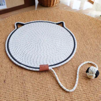hand Woven cat Grinding Claw Grab Sleeping Bed Pad cat scratching mat pet toys cotton rope cat scratcher board scratching toys