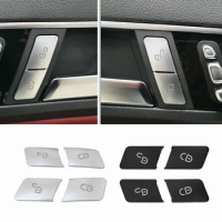For Mercedes Benz C E Class W204 W212 C200 E200 E250 Door Lock Unlock Buttons Decoration Cover Stickers Trim Car Accessories